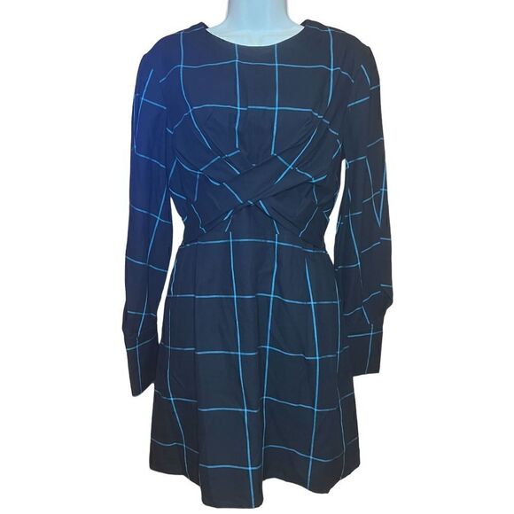 Staud Mini Crosshill Dress In Black Green Windowpane NWOT Size Large - Picture 5 of 8